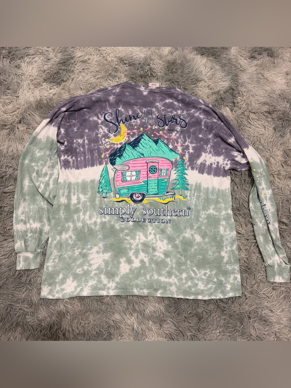 Simply Southern Tie Dye Long Sleeve T-Shirt XL Shine Like The Stars